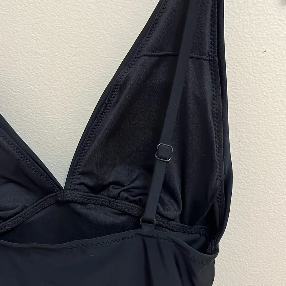 NWT Old Navy one piece swim suit XS black neutral swimwear beachwear pool resort
